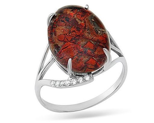 Кольцо из серебра яшма, К1166