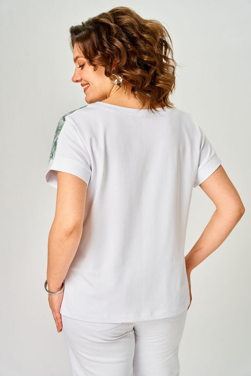 Футболка Rumoda 2258 зеленый, белый