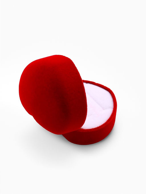 Футляр под 2 кольца Сердце малое, серёжки, бархатный, 5?5 см, бордовый