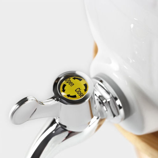 Бочонок фарфоровый с краником на деревянной подставке BellaTenero, 2.5 л, белое