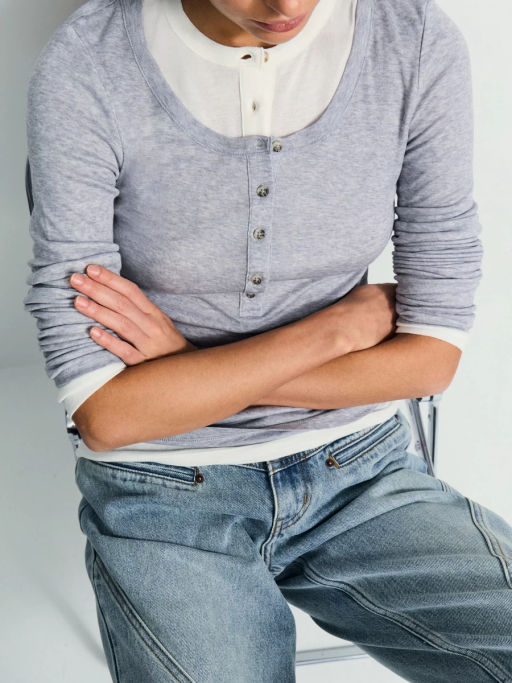 Облегающий лонгслив с двумя слоями / Zarina  фото 5