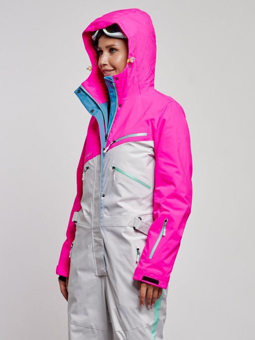 Горнолыжный комбинезон женский зимний розового цвета 2326R - Mtforce фото 7