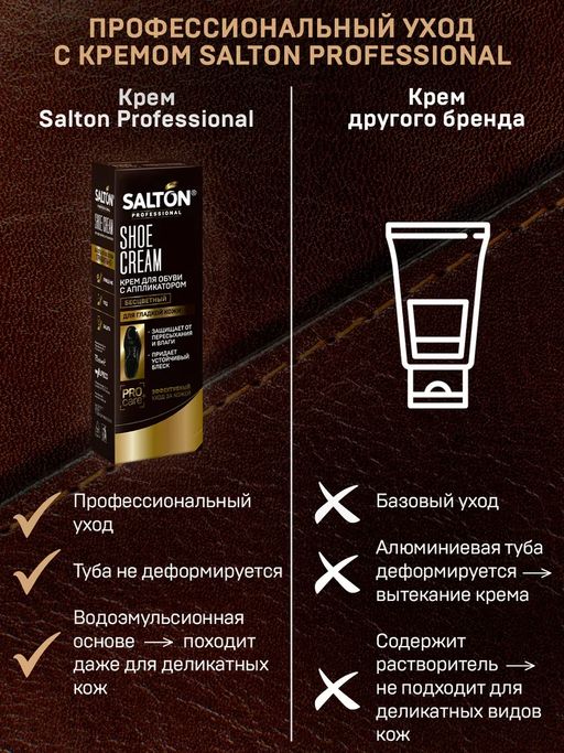 Крем для обуви в тубе 75 мл Бесцветный SALTON PROFESSIONAL  фото 4