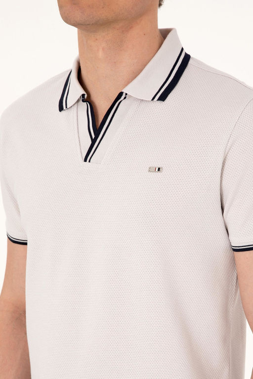 Erkek Slim Fit Ka__k Yaka A__k Gri Ti__rt Sepette S_rpriz _ndirim