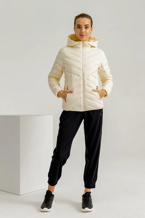 Пуховик лёгкий с капюшоном Белый - Anta sport фото 4