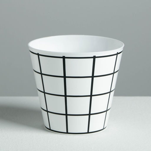 Цена за 2 шт. Кашпо для цветов «Черно-белая клетка», 0.8 л, 11×12 см