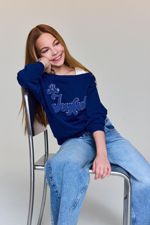 Carmen Yaka Sweatshirt K_z _ocuk - Defacto фото 3