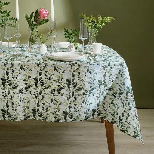 Скатерть Доляна Apple flowers, 146?220 см, 100% хлопок, рогожка 164 г/м?