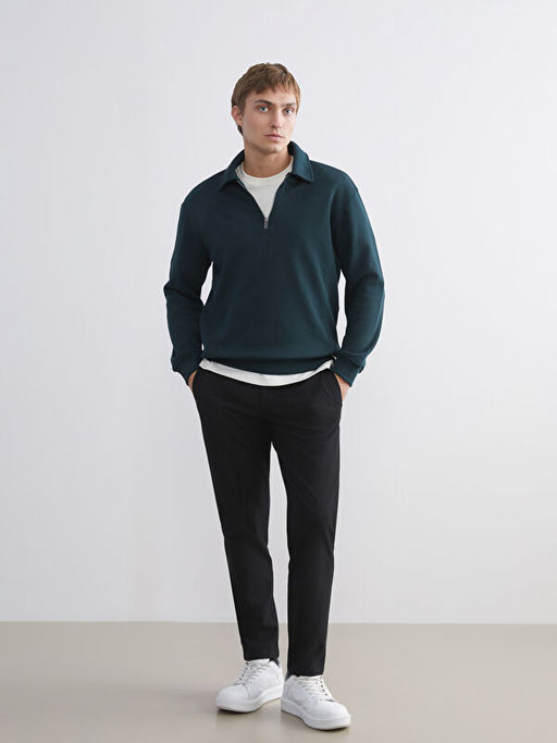 Polo Yaka Erkek Sweatshirt