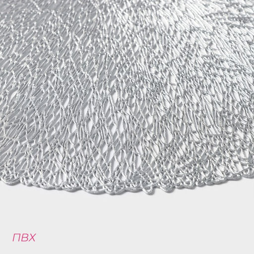 Набор салфеток сервировочных на стол Доляна Соломка, d=38 см, 4 шт, цвет серебряный  фото 16