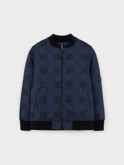 КР 302682/грозовая туча,костюмная клетка жакет (бомбер) для мал