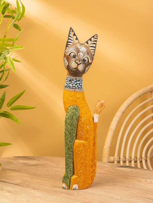 Сувенир «Кошка», 60×14×6 см, дерево, коричневый, МИКС