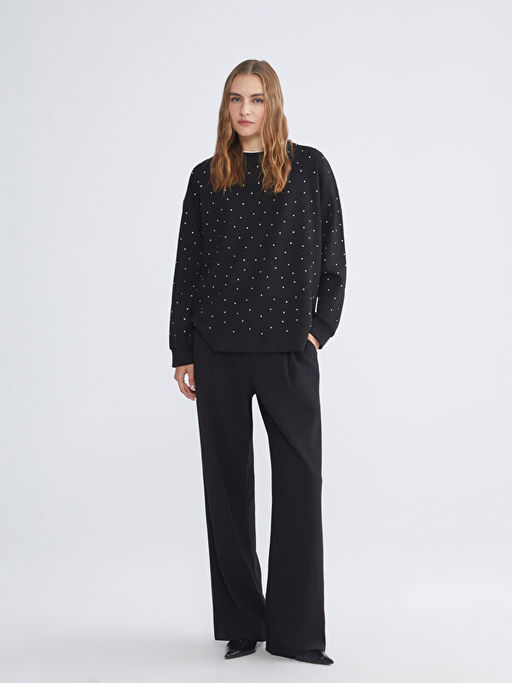 Ta?l? Oversize Kad?n Sweatshirt Tunik