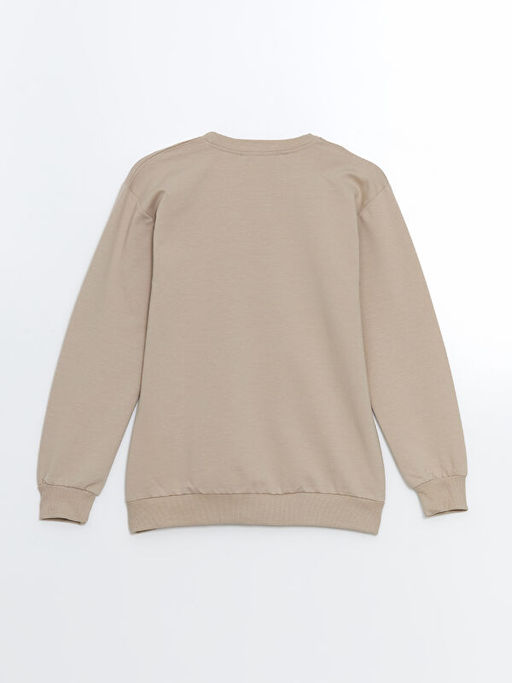 Bisiklet Yaka Uzun Kollu Bask?l? Erkek ?ocuk Sweatshirt