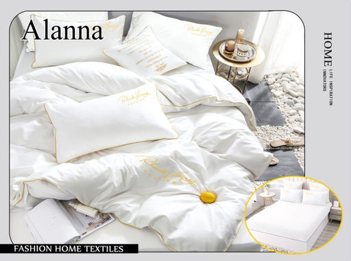 КПБ Alanna Однотонный с вышивкой на резинке по кругу ALAOVR05 Семейный