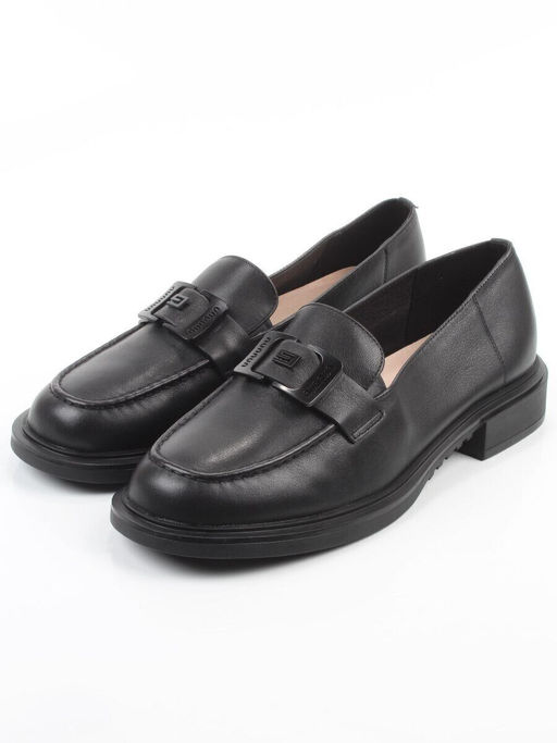 03-DEB57-1 BLACK Лоферы женские (натуральная кожа)