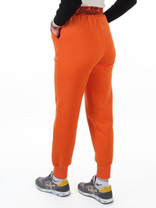 2611 ORANGE Штаны утепленные спортивные женские (85% хлопок, 10% полиэстер, 5% спандекс)