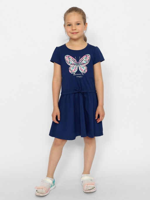 CRB wear/CWKG 63409-41 Платье для девочки,темно-синий/Ex.Cherubino