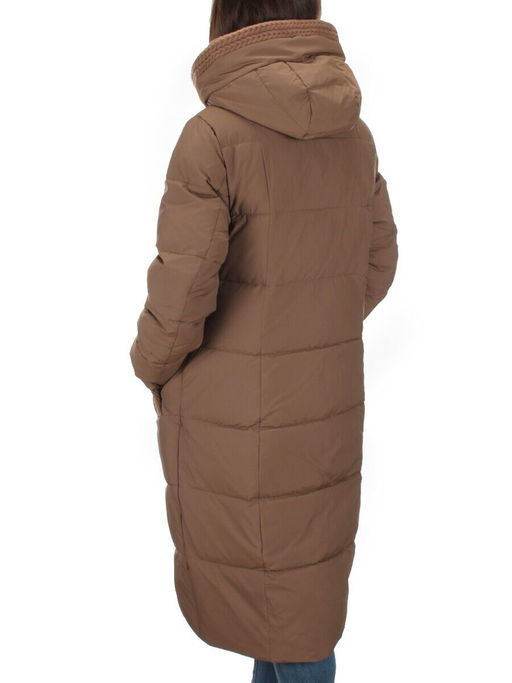 126 BROWN Пальто зимнее женское (200 гр. холлофайбер) - Фабричный китай фото 4