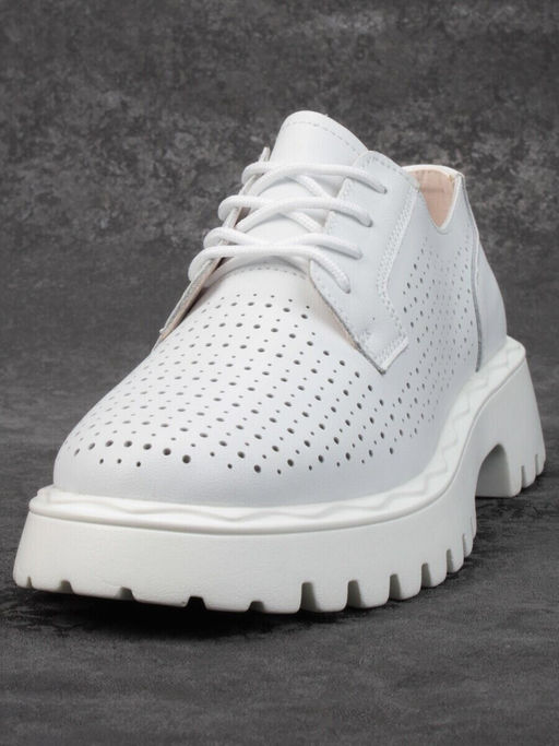 03-HY8-2D WHITE Полуботинки женские (натуральная кожа)