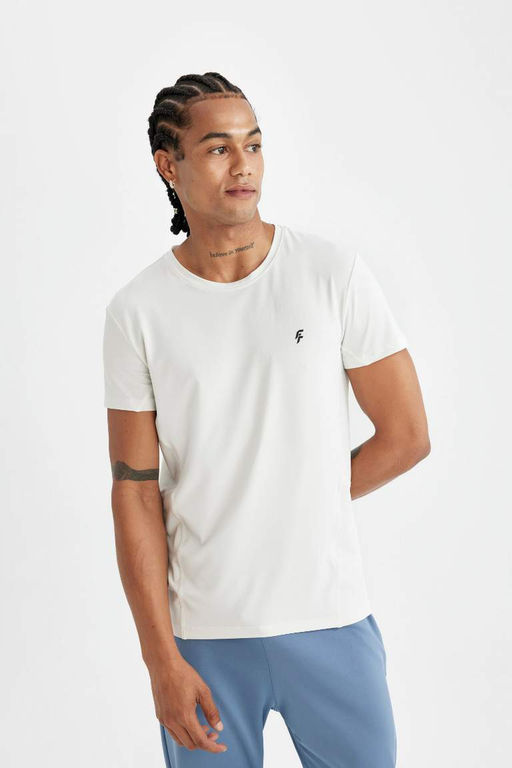 DeFactoFit Спортивная футболка Slim Fit с круглым вырезом и короткими рукавами  фото 3