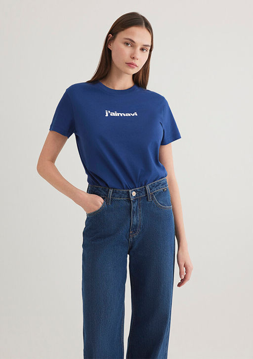 Mavi Bask?l? Lacivert Tisort  фото 2