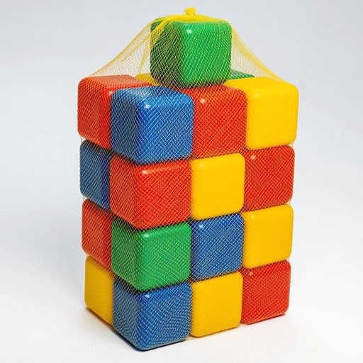 Кубики детские, пластиковые, цветные, 25 штук, 12×12 см