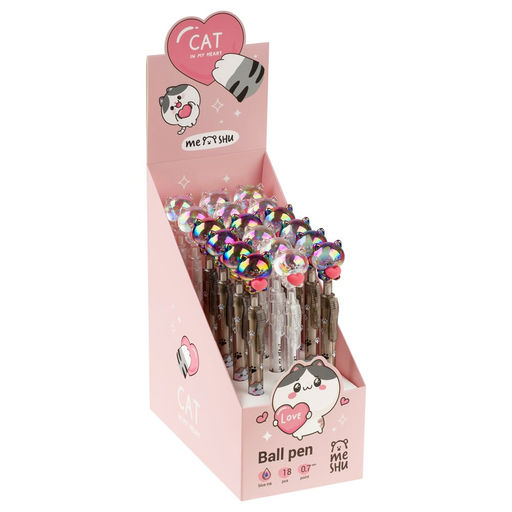 Ручка шар. автомат. MESHU "Cats Lovers" (MS_65543) синяя, 0.7мм, корпус ассорти