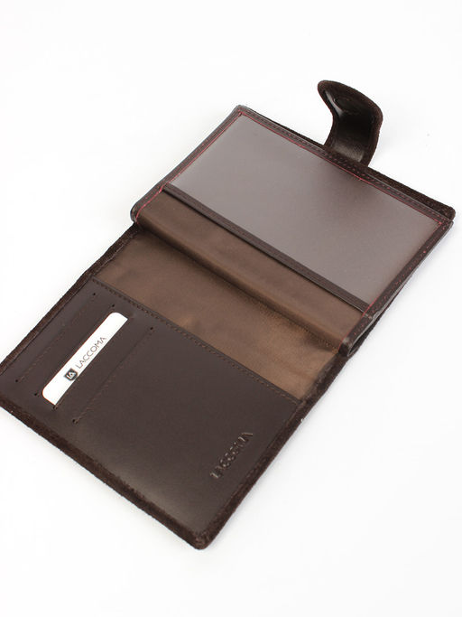 LACCOMA обложка для авто документов LA-3090-З-темно-коричневый натуральная замша фото 4