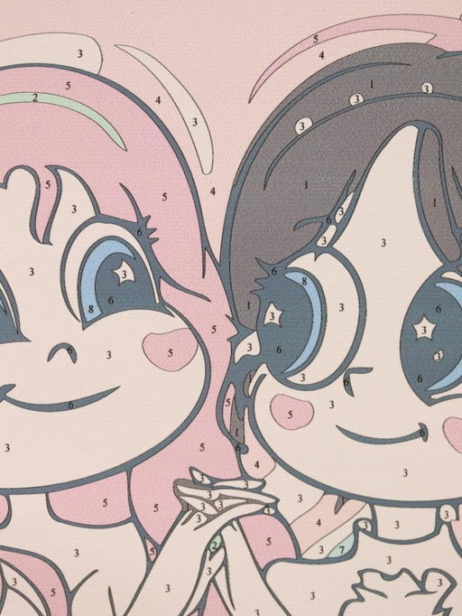 Картина по номерам на подрамнике Draw Me! Two girlfriends, (20*20 см)