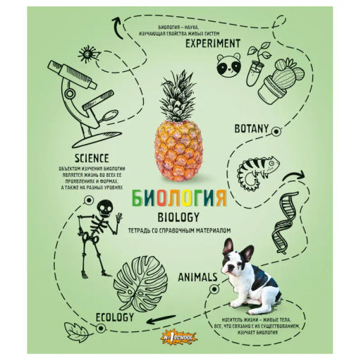 Цена за 2 шт. Тетрадь предметная Ребус 48л А5, клетка БИОЛОГИЯ, 73850