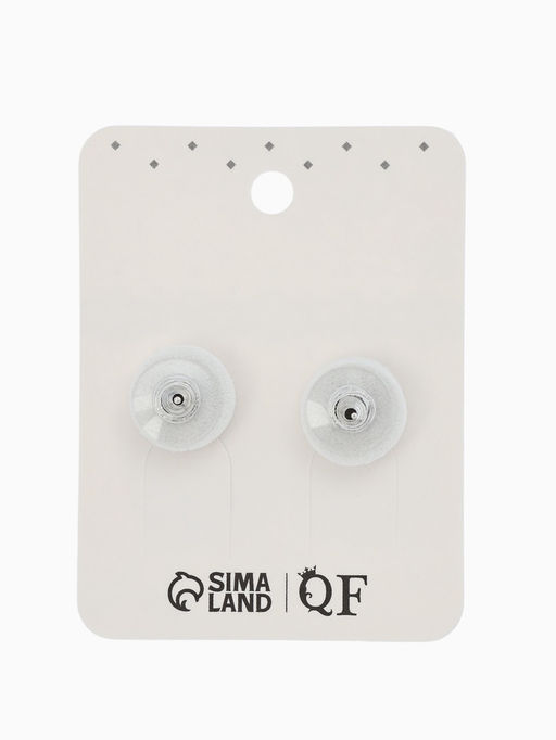 Серьги со стразами "Роскошь", прямоугольник, цвет белый в серебре