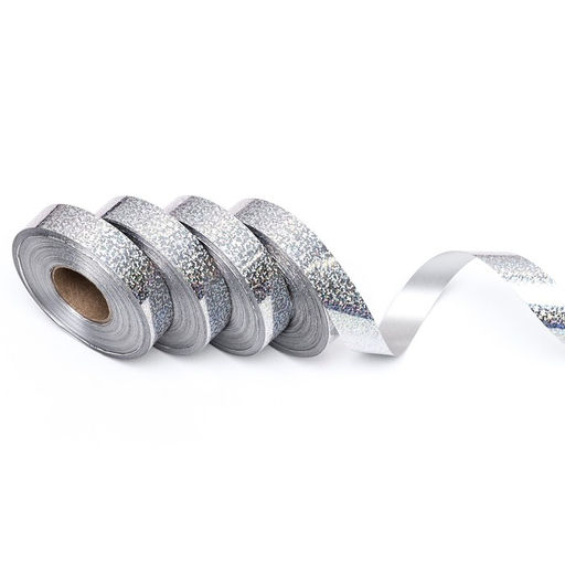 Цена за 4 шт. Лента голографические для декора и подарков, серебро, 2 см х 50 м - Simaland фото 2