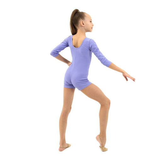 Купальник гимнастический Grace Dance, с шортами, с рукавом 3/4, р. 36, цвет сирень  фото 6