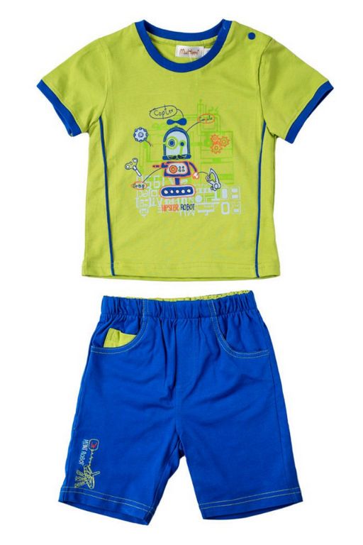 Хлопковый костюм для мальчика: футболка и шорты, M15-13 Mini Hippy