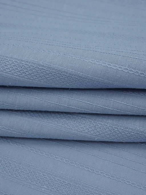 Фактурный хлопок Рельефные полоски цв.голубой джинс, ш.1.45м, хлопок-100%, 110гр/м.кв - Купава фото 6