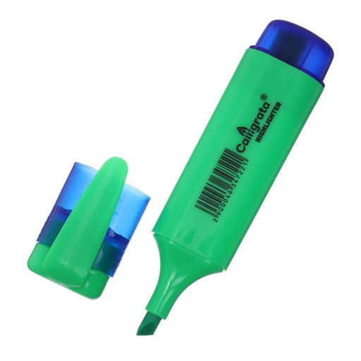 Цена за 4 шт. Маркер текстовыделитель наконечник скошенный 5 мм, зелёный