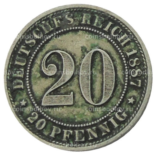 Монета 20 пфеннигов 1887 года E Германия