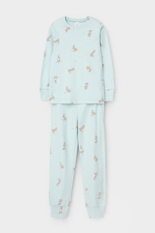 Crockid _ К 1552/голубой опал,кролики и цветы пижама дет  фото 2