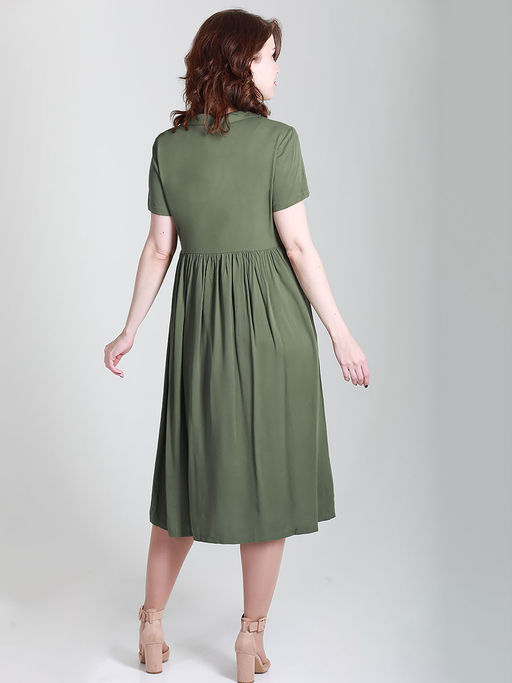 Платье летнее темно-зеленое - Almond фото 3