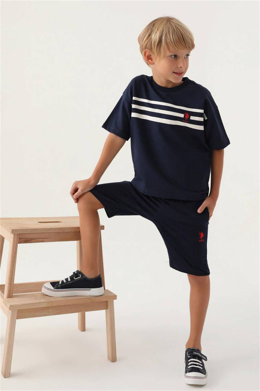 Темно-синий пижамный комплект для мальчика - U.s. polo assn фото 3