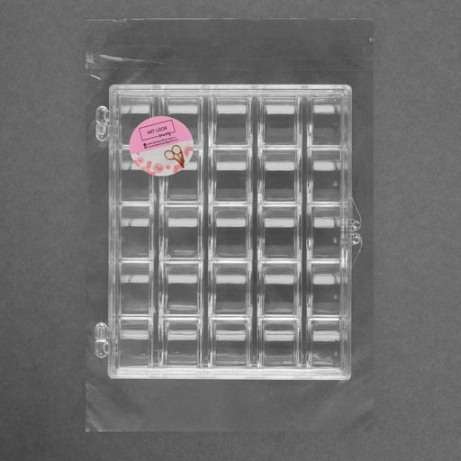 Органайзер для ниток, на 25 шпулек, 12.3×10×2.5 см, прозрачный