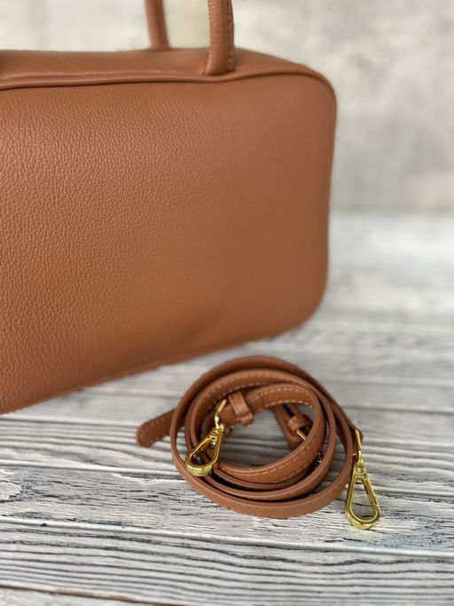 Женская кожаная сумка бочонок 1003 Браун