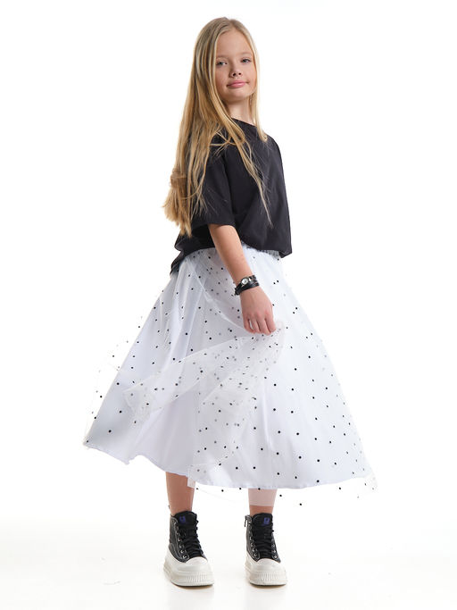 Юбка пачка длинная из фатина 22-7608 черный/зол. звезды - Mini maxi фото 55