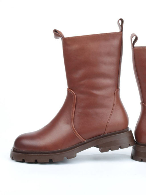 04-M2-245 BROWN Ботинки зимние женские (натуральная кожа, натуральный мех)