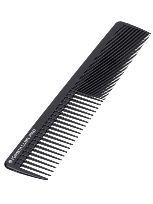 Kristaller Профессиональный гребень для волос комбинированный 06417, карбон, черный, 19 см
