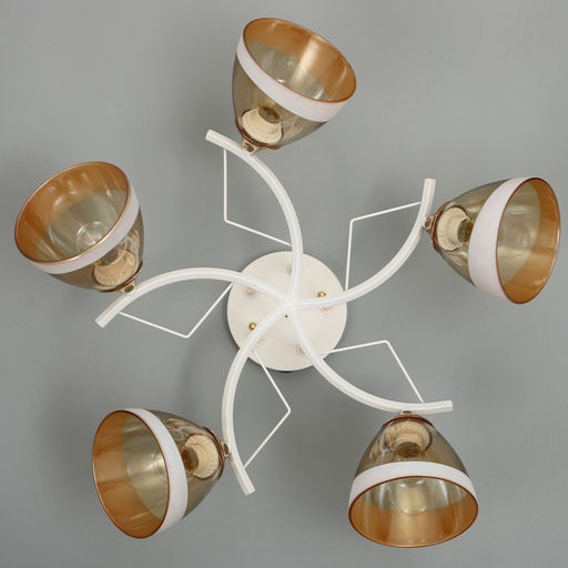 Люстра потолочная BayerLux «Аделла», 5хЕ27, 40 Вт, бело-золотой, 65×65×26 см