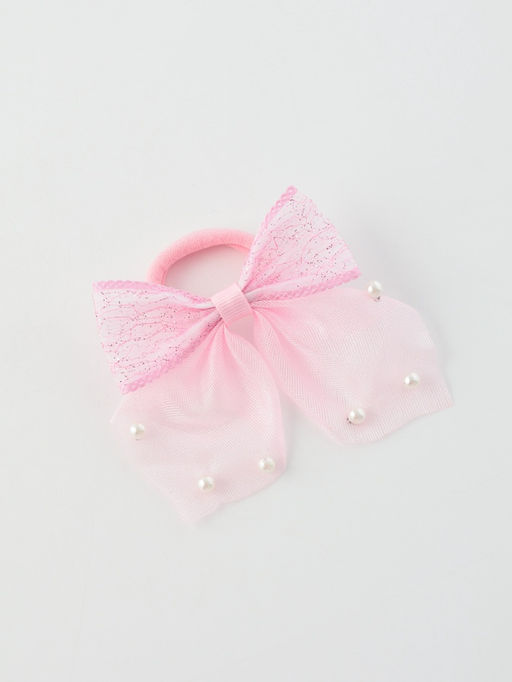 Цена за 6 шт. Бант для волос на резинке «Бантик Лили воздушный», 8×7 см, розовый