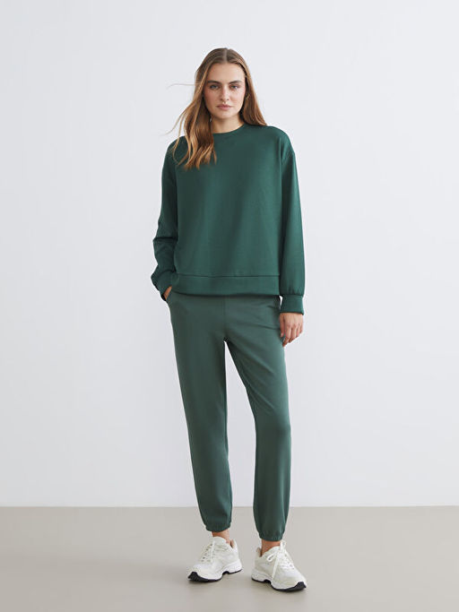 Bisiklet Yaka Oversize Kad?n Sweatshirt