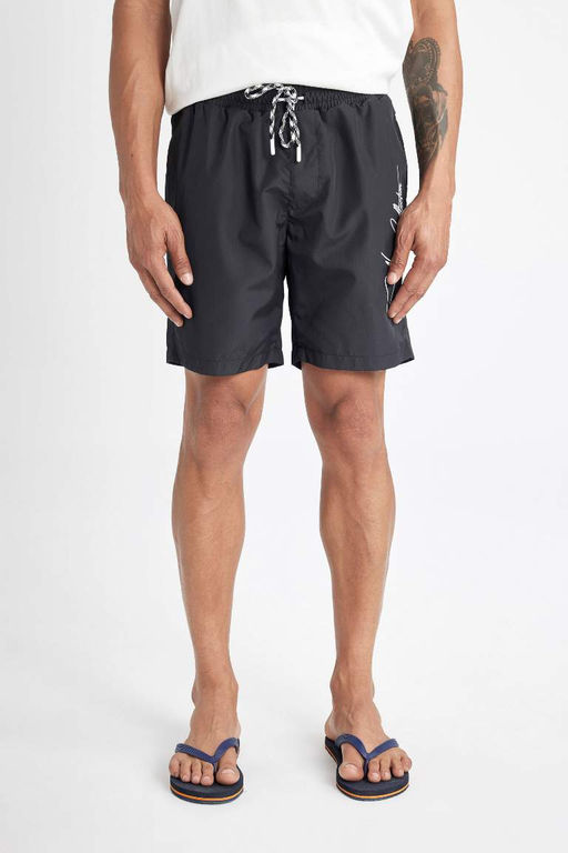 Короткие шорты для плавания стандартного кроя на сетчатой подкладке - Defacto фото 5